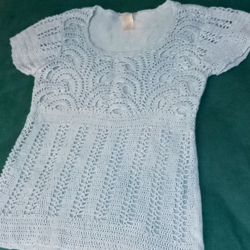 Baby-blue knit women's over-shirt